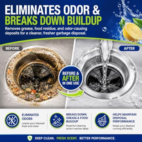 True Fresh Garbage Disposal Cleaner Powder Packets, Large 15g Drop-In Sink Packets, Deep Foaming Sink & Drain Cleaner for Grease & Residue, Disposal Cleaner and Deodorizer, Fresh Citrus Scent, 24 Pack - Thumbnail 4