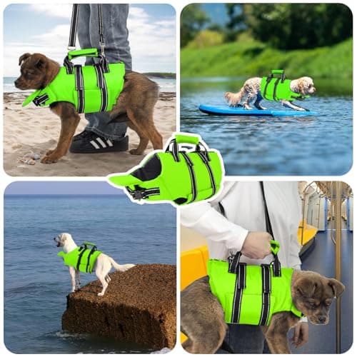 Fragralley Dog Life Jacket with Self-Locking Zipper, High-Buoyancy Ripstop Dog Swimming Vest, Floating Vest with Rescue Handle for Swimming and Boating, PFD Available for Small, Medium, and Large Dogs - Thumbnail 6