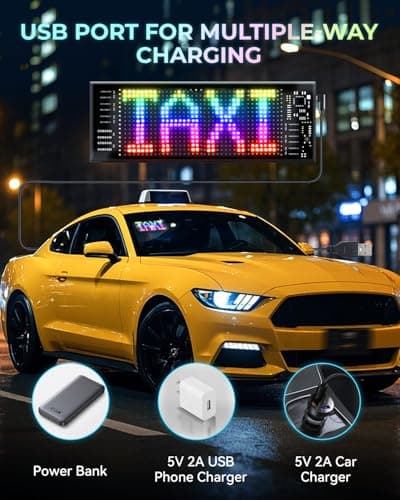 Pak Scrolling Advertising LED Sign, 7” x 3” Devil Eyes Light for Cars, Programmable Store Sign with Remote APP Control, Flexible Digital Display, DIY Text Pattern Animations for Shop Bar Hotel - Thumbnail 6