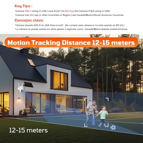 4G LTE Cellular Security Camera 180°Automatic Intrusion Detection and 360°Panoramic View Home and Outdoor Security Camera with Solar Panel, 2K Video Illumination at Night-4G-New - Thumbnail 4