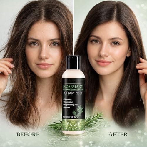 Rosemary Shampoo for Hair Growth, Natural Thickening & Strengthening Shampoo with Hydrolyzed Keratin, for Thinning Hair & Hair Loss for Women and Men 6.76 Fl Oz (Pack of 1)) - Thumbnail 6
