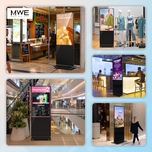 MWE 65 Inch 4K Touchscreen Kiosk, Indoor Floor Standing Digital Signage Displays, Advertising Display LCD Kiosk, Interactive Display Poster Android System with Auto Media Player, HDMI/USB/WIFI - Thumbnail 3