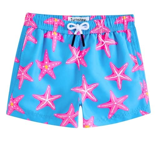 Turnshine Boys Swim Trunks Toddler Swim Shorts with Mesh Lining Quick Dry Board Shorts Kids Bathing Suits Swimwear Blue Patrick 5-6 Years - Image 1