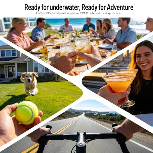 4K Body Camera with WiFi, POV Action Cam for Motorcycling Skiing Cycling Vlogging Sports, Magnetic Wearable Thumb Camera for Hands-Free Recording, Waterproof Portable Video Recorder, 64GB Card, White - Thumbnail 5