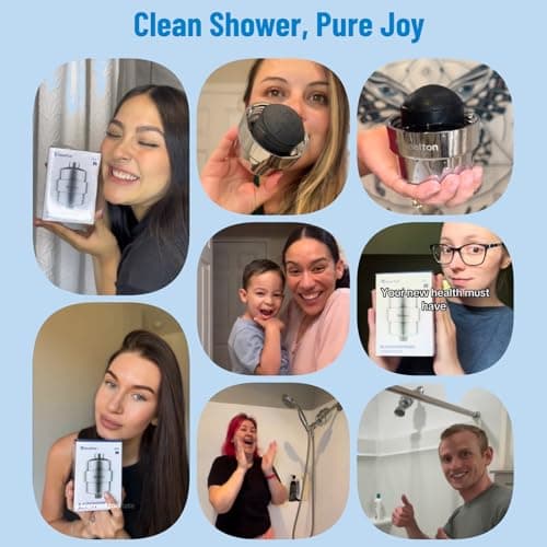 Wheelton Shower Filter - Upgraded Compressed Carbon Shower Head Filter for Hard Water, Remove Chlorine Fluoride, Heavy Metals, Chemicals to Revitalize Dry Itchy Skin (WS1) - Thumbnail 5