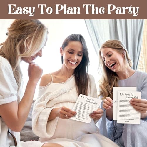 WOODAMORE Who Knows Mommy Best Baby Shower Game Gender Neutral - 50 Pcs Funny Baby Shower Party Games Activities for Guests - Thumbnail 5