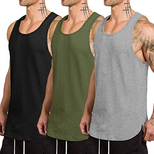 COOFANDY Men's 3 Pack Quick Dry Workout Tank Top Gym Muscle Tee Fitness Bodybuilding Sleeveless T Shirt - Image 1
