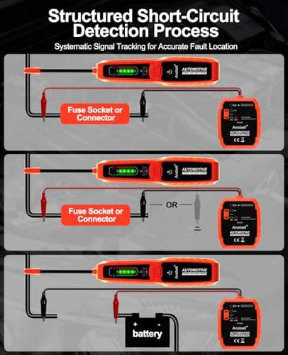 Ansbell Automotive Circuit Tracer & Short Open Finder, DC 6-42V Professional Electrical Wire Tracer with Tone Generator, Diagnostic Tool for Cars, Trucks, DIY Repair - Thumbnail 5