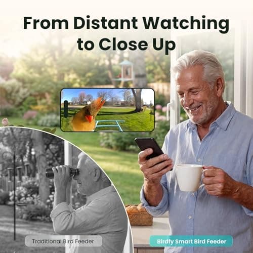 Birdfy Bird Feeder with 2K AI Camera, Solar Powered, Trending Gift Idea for Mom, Dad & Bird-Lover, Wireless Smart Birdwatching with Auto-Record Videos & Notify, Great for Backyard & Outdoor Use - Thumbnail 3