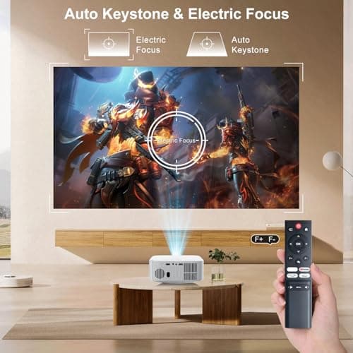 Native 1080P Projector | 600 ANSI Lumens | Built-in Licensed Apps - 2026 Upgrade Portable Mini Projector, Auto Keystone/Electric Focus, WiFi 6 & Bluetooth, 4K Supported Outdoor Home Movie Projector - Thumbnail 6
