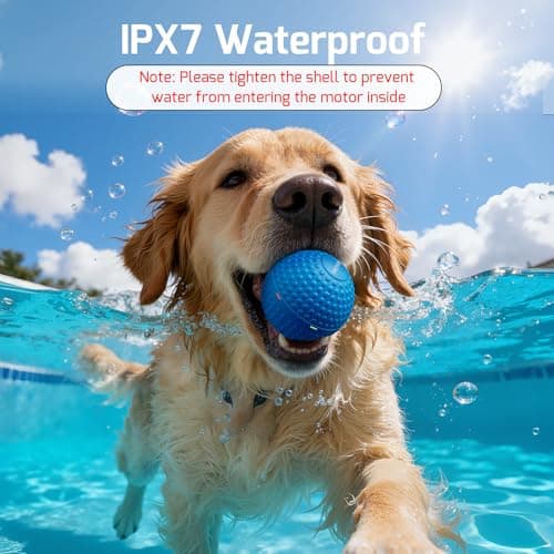 SNOYWEN Smart Interactive Dog Balls, Durable Food-Grade Rubber Material, Automatic Moving, Bouncing, Rotating Toy with Light for Medium, Large Dogs, IPX7 Waterproof (Blue) - Thumbnail 5