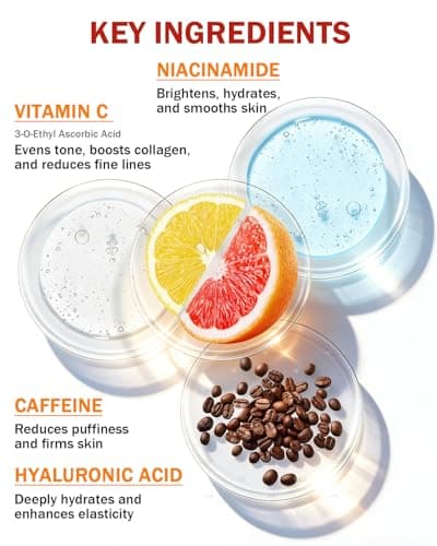 Super Vitamin C Serum for Face | Natural Anti-Aging Formula with Vitamin C, Hyaluronic Acid, Vitamin E & Caffeine - Firming Serum for Hydration, Wrinkle Reduction & Dark Spot Brightening - 1 Fl Oz - Thumbnail 4