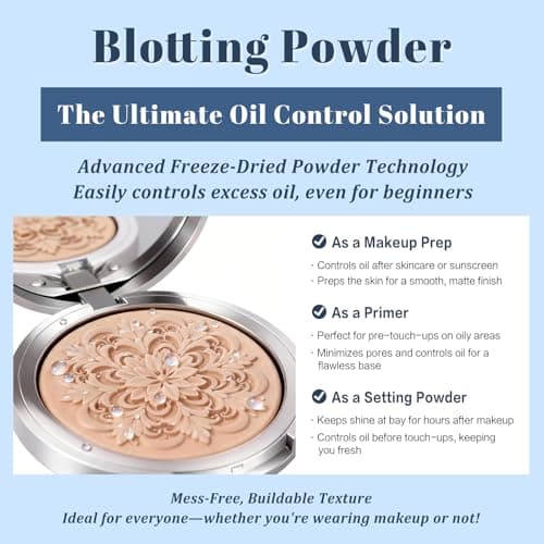 SuperFreeze Pressed Setting Powder, Freeze-Dried Skincare Powder for All-Day Oil Control, Pore-Blurring Matte Finish with Hyaluronic Acid & Niacinamide, Smooth Crease-Resistant Compact (Natural) - Thumbnail 6