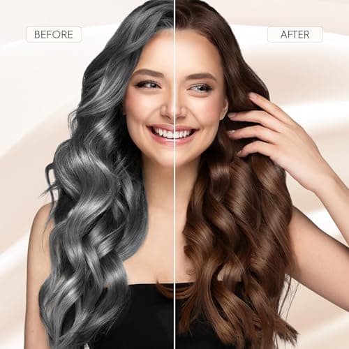 IIIMEIDU Darkbrown Hair Dye Shampoo 3 in 1, Natural Hair Dye Semi Permanent Hair Color, Gray Hair Cover Up, Ginger Essence shampoo for Color Treated Hair for Women and Men (500ml) 1 - Thumbnail 5