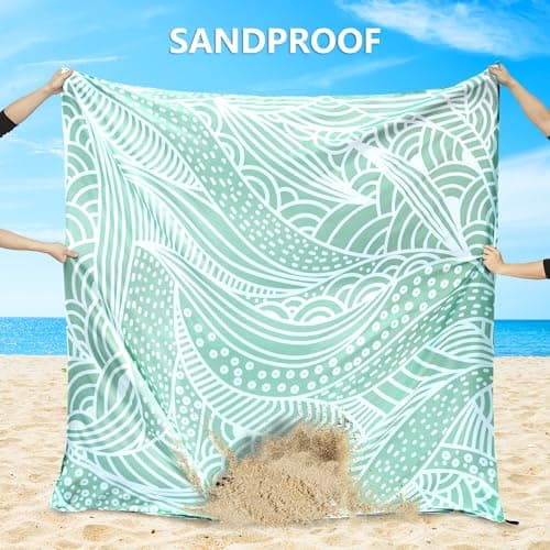 HIHOHO Beach Blanket Waterproof Sandproof Extra Large Beach Mat 79" X 83"/120"x108"for 1-8 Adults Quick Drying Durable Outdoor Picnic Mat for Beach Travel Camping Hiking - Thumbnail 4