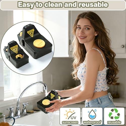 Mouse Traps - Rat Trap Quick Effectively best Mouse Trap [New update] mousetraps used indoor & outdoor reusable mouse traps, snap traps for mice traps used basement/garage/attic etc 9set(2L+6s+1*clip) - Thumbnail 2