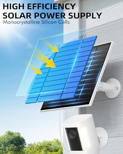 KEPEAK Solar Panel for Ring Camera Outdoor, Small Solar Panel Charger with USB-C to Ring Barrel Plug Adapter, Compatible with Rings Spotlight & Stick Up Cam Battery - Thumbnail 4