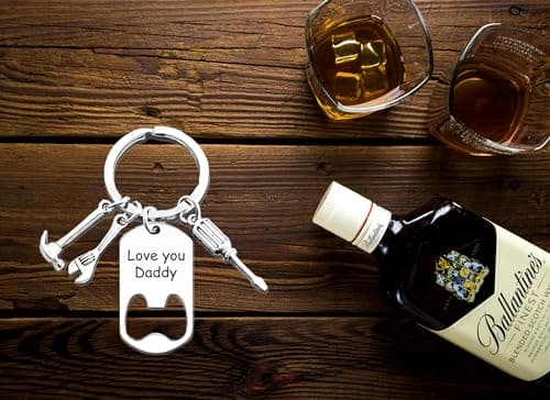 Ediseng Funny Dad Father Day Gifts from Daughter,Cool Keychain for Men,Cool Dad Keychain with Bottle Opener,Wrench,Screwdriver and Hammer - Thumbnail 5