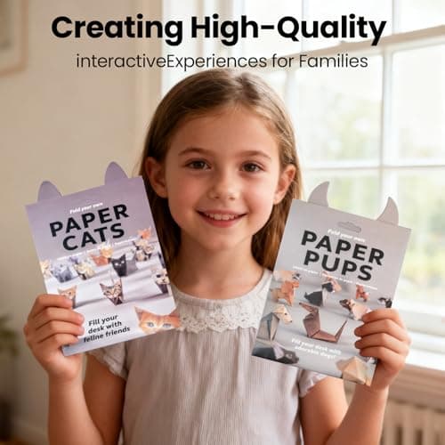 1pcs DIY origami paper cats - 50 Sheets DIY paper cats to fold cute cat figures, Fun craft activity fold Cat Figures for adults, desk decoration & gift for cat lovers (1) - Thumbnail 5