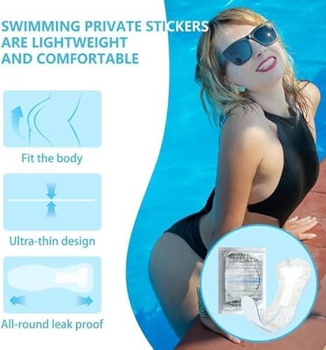 Waterproof Pads for Swimming，Swimming Private Stickers for Women | Skin-Friendly Private Area Protection | Dirt Prevention for Swimming & Daily Activities | 7-Pack（5.9 * 16.5in） - Thumbnail 3