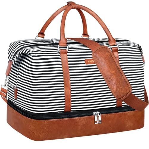 IBFUN Weekender Bags for Women, 21" Weekender Travel Bag, Travel Duffle Bag with Shoe Compartment Carry on Overnight Duffel Bag for Weekend Travel Business Trip - Image 1