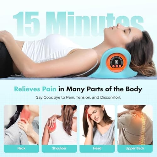 Smedz Neck Massager 2026 New Upgrade 3 in 1 Portable Massager with Heat &Comfortable Stretching–Adjustable Intensity for Neck & Shoulder Relaxation at Home, Office - Thumbnail 4