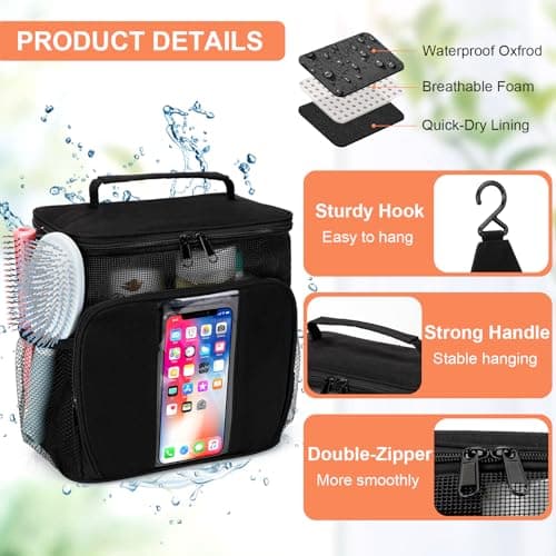 Dorm Room Essentials for Guys, Quick Dry Mesh Shower Caddy, Travel Toiletry Bag for Men and Women, Travel Cruise Ship Camping Essentials, Large Makeup Organizer for Full-Sized Toiletries Gifts for Men - Thumbnail 4