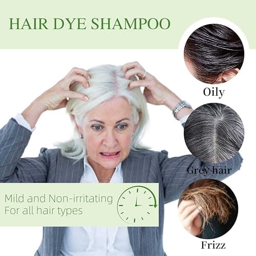 SHIHUANUO Hair Dye Shampoo 3 in 1 for Gray Hair Coverage, Herbal Ingredients Natural Shampoo Hair Dye for Women & Men/Ammonia-Free 520ml(Coffee) - Thumbnail 4