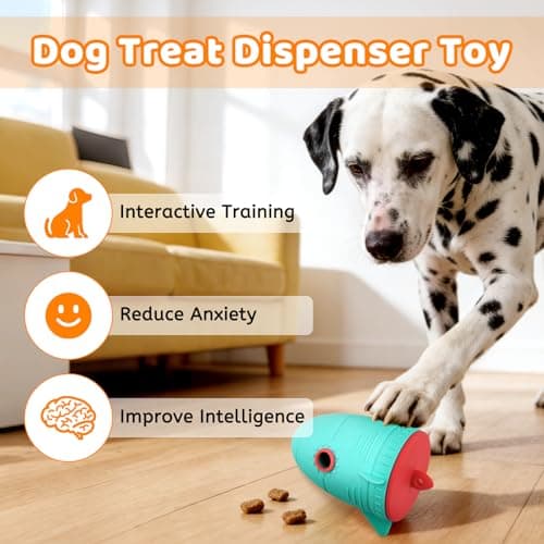 Dog Treat Toys for Medium Dogs & Small Dogs, Silicone Dog Toy Treat Dispenser Slow Feeder, Dog Interactive Toys for Boredom, Dog Enrichment Toys to Keep Them Busy, Interactive Dog Toy 1 Pack (Blue) - Thumbnail 2