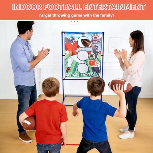 Jahenway Football Toss Game Set with 4 Inflatable Balls – Football Throwing Target Toy for Kids Ages 8-12, Indoor & Outdoor Sports Activity for Boys and Girls Ages 3+ - Thumbnail 4