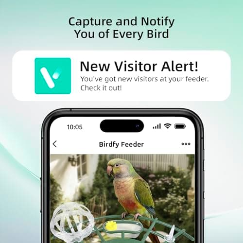 Bird Feeder with Camera,AI Identify Birds Species,Solar Powered with Rechargeable Battery,Auto Record Videos in Backyard,Instant Notifications,Ideal Gift for Family and Bird Lovers (Green) - Thumbnail 3