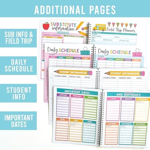 Hadley Designs Teacher Planner 2026-2027 Academic Year - Undated Teacher Lesson Planner Book for Teachers, Homeschool Planners 2026-2027, First Year Teachers Must Haves, Back to School Teaching Gifts - Thumbnail 3