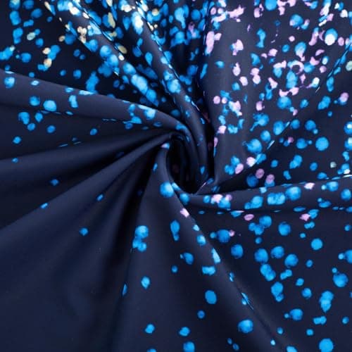 Hanna Nikole Plus Size Bathing Suits Adjustable Strap U Neck Two Pieces Tankini Swimsuits for Women Tummy Control with Shorts Navy Blue & Colorful Dots 24 W - Thumbnail 5