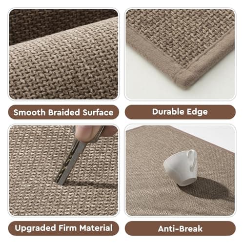 tchdio Kitchen Mats for Floor Set of 2 PCS, Rubber Backed Kitchen Rugs Non Slip Washable, Superior Absorbent Kitchen Mat Easy to Clean, Comfort Kitchen Floor Mat Front of Sink Tan 17"x29"+17"x47" - Thumbnail 5