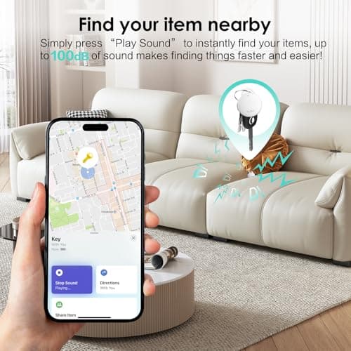 Air Tracker Tags-4 Pack (iOS Only), Bluetooth Tracker for Apple Find My App - Thumbnail 3
