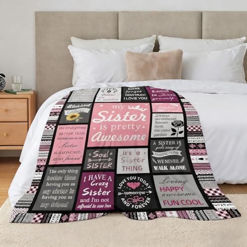 Sister Birthday Gifts Blanket from Sis– 310GSM Lightweight Plush Fuzzy Cozy Soft Warm Flannel Throw for Sister Women Adults, Thoughtful Present for Birthday Christmas, 50"x60" - Thumbnail 4