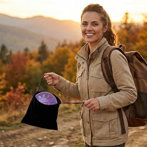 Rain Drum for Outside Garden, Steel Tongue Drum 6.8 Inch 13 Notes, Meditation Music Instrument, Meditation Outdoor, Unique and Unusual Gift Ideas, UV Printed Notes with Geometric Patterns (Lavender) - Thumbnail 4