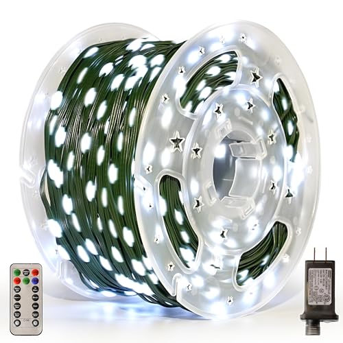 Domolli Christmas Lights 1200 LED 394 FT, IP67 Waterproof Christmastree Lights with 8 Modes, Remote Control 3 Timers & Memory Function Xmas Decorations for House and Holiday (Cool White) - Image 1