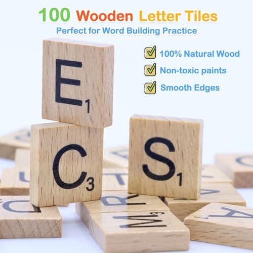 Humerry Spelling Game for Kids Ages 3-8, Word Building & Sight Word Games, Phonics Learning Toy with 100 Wooden Letter Tiles & 30 Double-Sided Flashcards, Preschool Kindergarten Early Reading Game - Thumbnail 6