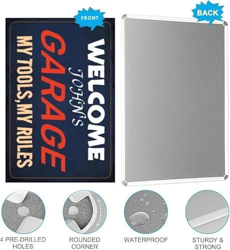 Carastora Garage Sign – Vintage Metal Wall Decor, a Gift for Dad, Husband, or Grandpa – Vintage Tool Room Decor, 8x12 inches - Thumbnail 5