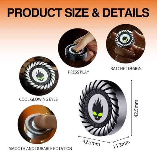 3-in-1 Metal Fidget Spinner for Adults & Teens - Heavy Duty EDC Stress Relief Toy with Silent R188 Bearing, Magnetic Haptic Slider & Clicker - Modular Office Desk Toy for ADHD Focus & Anxiety - Thumbnail 6