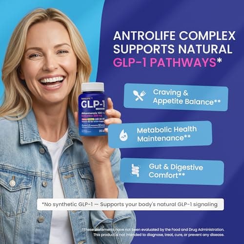 ANTROLIFE GLP-1 Support Supplement - Appetite & Gut Health, Metabolism, NAD+ Support - 18 Synergistic Ingredients - Inulin-Free - Akkermansia, Berberine, Saffron, Trikatu - 60 Caps. (30-Day Supply) - Thumbnail 3
