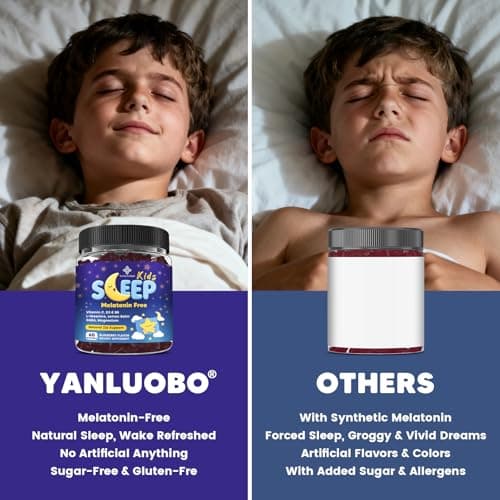 YANLUOBO Kids Sleep Gummies - with Magnesium Glycinate, Lemon Balm, L-Theanine & GABA - Calming Relaxation, Support Natural Sleep, Quiet Mind - Berry Flavor, Non-Habit Forming - Thumbnail 6