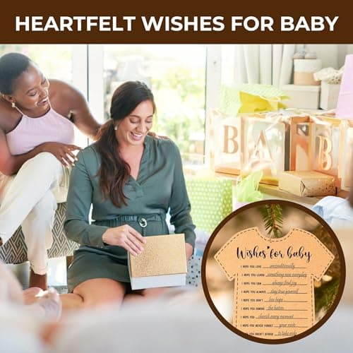 WOODAMORE Baby Prediction and Advice Cards - Well Wishes Cards for Baby Shower Decorations Gender Neutral, Hilarious Babies Shower Games Activities - Thumbnail 5