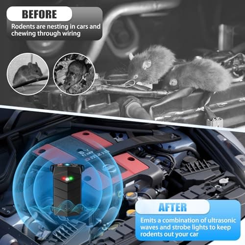Rodent Repellent for Car Engines, Ultrasonic Repeller Pest Mouse Bat Squirrel Repellent, Keep Away from Vehicle, Rooms, Indoors, Outdoors (2-Pack) - Thumbnail 5