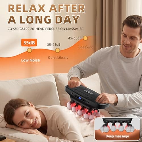 COYZU Muscle Massage Gun, Percussion Multiple Head for Shoulder Pain Relief - Thumbnail 2