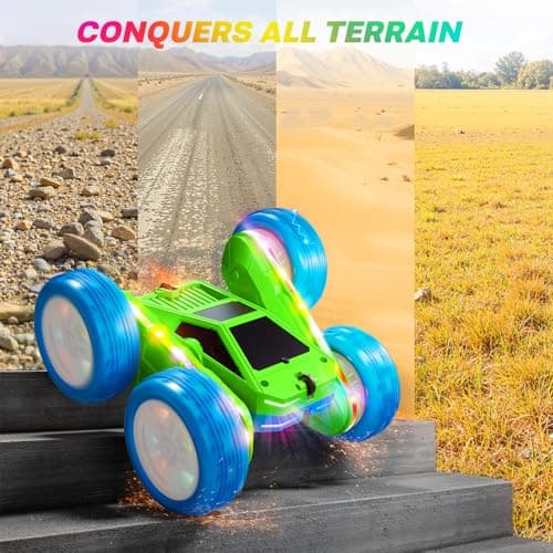Remote Control Car, 360° Flips Rotating RC Stunt Car with USB-C Charge Modular Battery, 4WD RC Cars with LED Lights Strips, All Terrain RC Truck Toys for Kids 3+ Year Old Boys Christmas Birthday Gift - Thumbnail 5