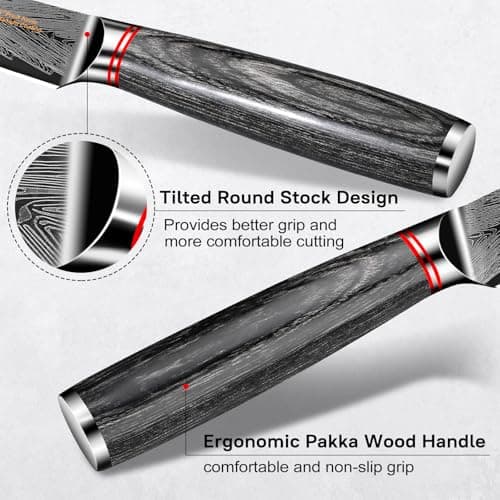 Plys 5 inch Paring Knife: Stainless Steel Peeling Knife - Fruit Vegetable Knife with Titanium Coated, Black Razor Sharp Kitchen Knife with Gift Box - Thumbnail 3