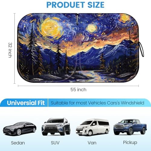 Foldable Windshield Sun Shade for Car – 240T Reflective UV and Heat Shield with Storage Bag | Keeps Interior Cool - Thumbnail 2