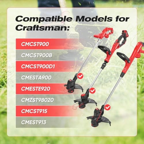 YWTESCH 11 Pcs CMZST0653 String Trimmer Line Spool 0.065" 30Ft Compatible with Craftsman Weed Wacker, Auto Feed Weed Eater String Head Replacement Parts for Craftsman Weed Whacker - Thumbnail 2